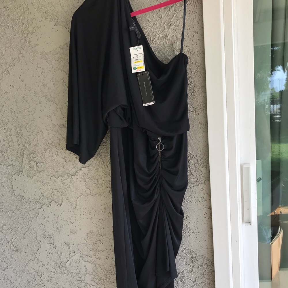 BCBG 1 shoulder ruched dress